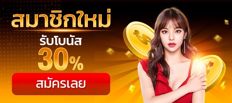 สมาชิกใหม่ รับโบนัส 30%