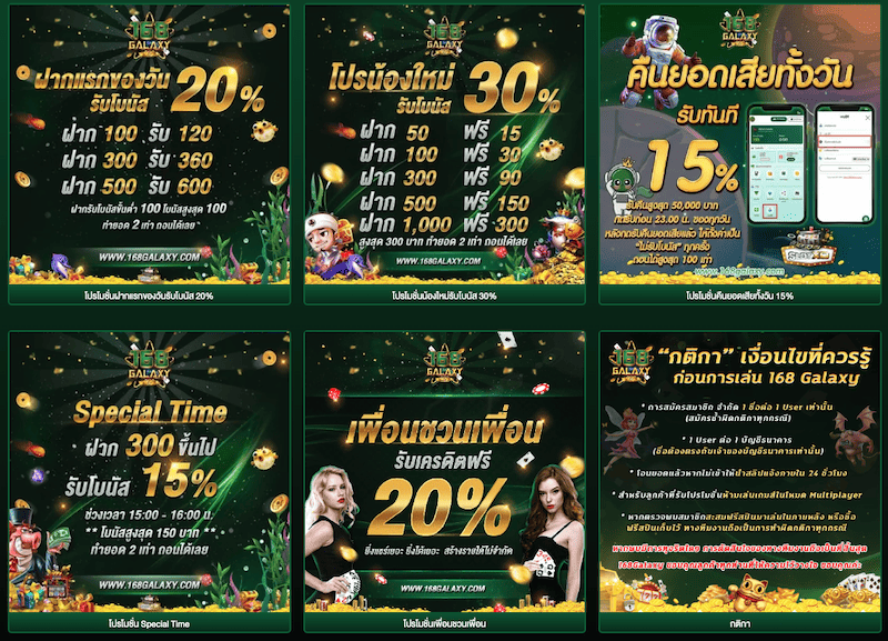 โปรโมชั่น 168galaxy+เครดิตฟรี